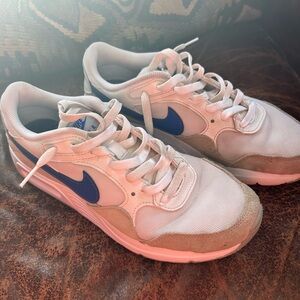 Nike Air Max SC shoes in the White/Game Royal-Wolf Grey colorway 8.5